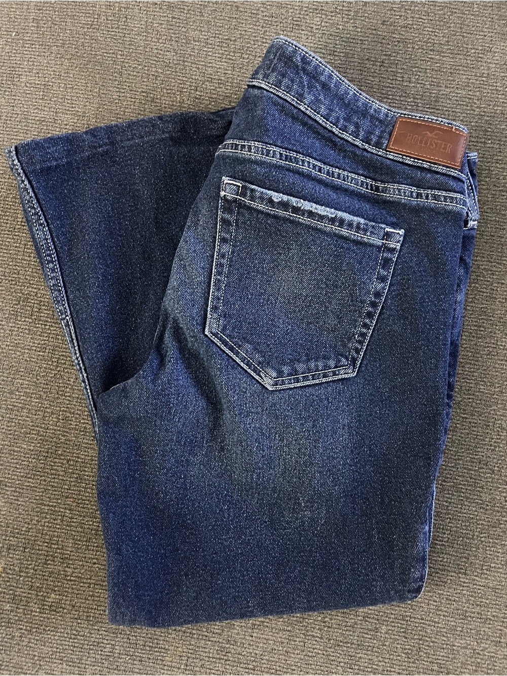 Hollister low rise flare dark wash denim jeans capris